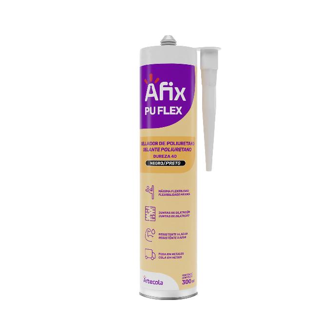 AFIX PU FLEX NEGRO x 300 ML - Caja de 12