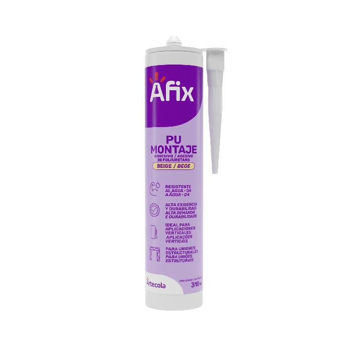 AFIX PU MONTAJE BEIGE 310 ML - Caja de 12