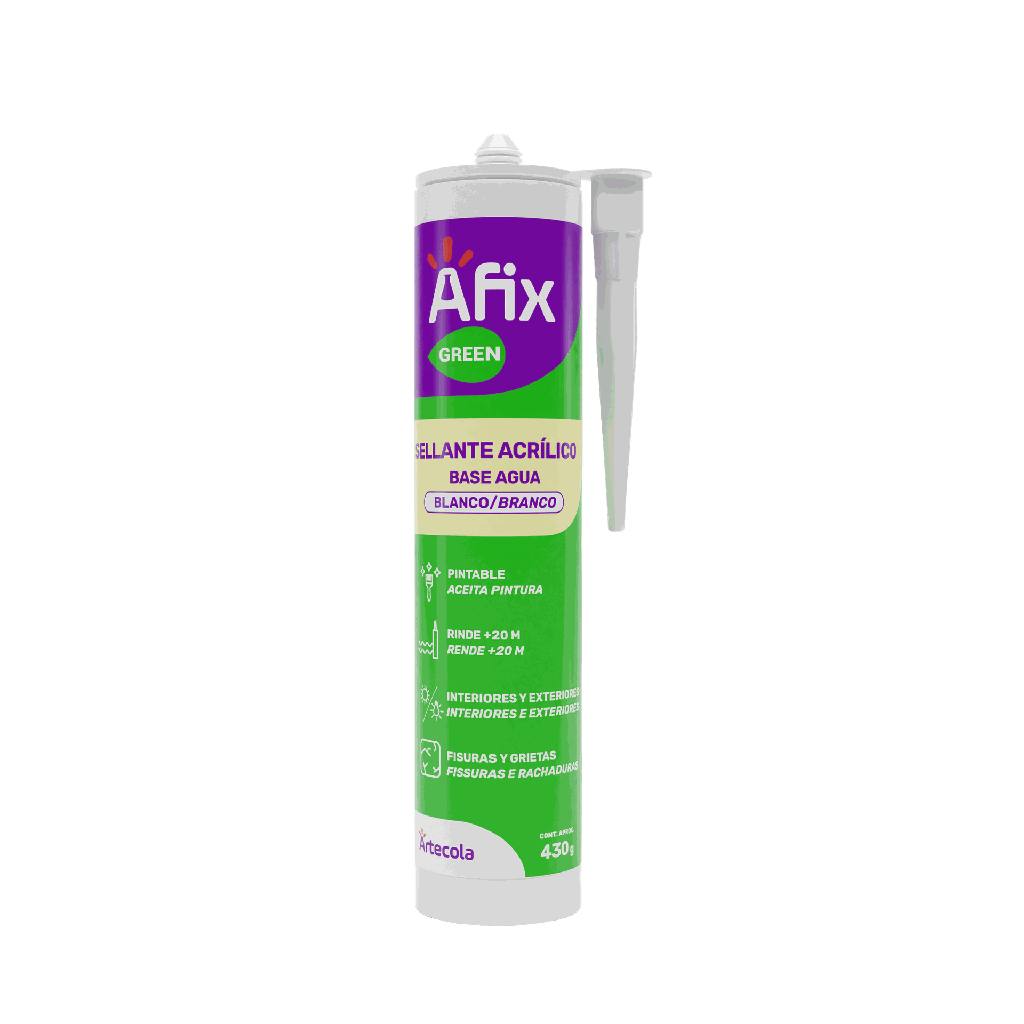 Afix Green Sellante Acrílico Blanco x 430 gr - Caja de 12