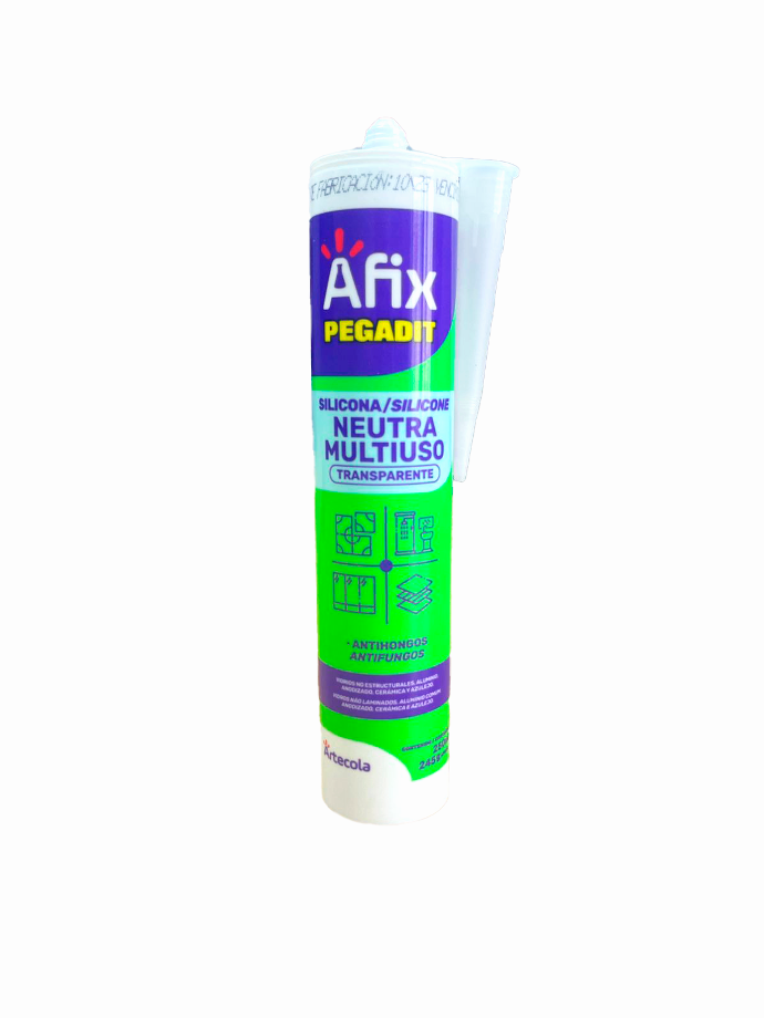 AFIX MULTIUSO SILICONA NEUTRA TRANSPARENTE 250 ML - Caja de 12