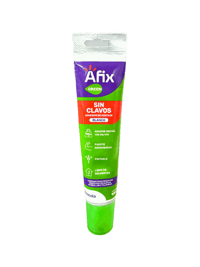 AFIX GREEN SIN CLAVOS BLANCO 100 G. - Caja de 12