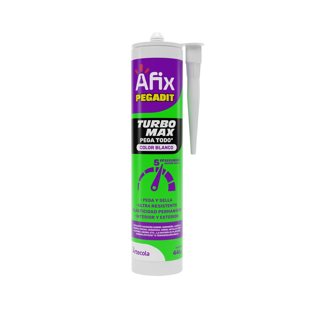 (NC) AFIX PEGADIT TURBO MAX PEGATODO BLANCO X 446GR - Caja de 12