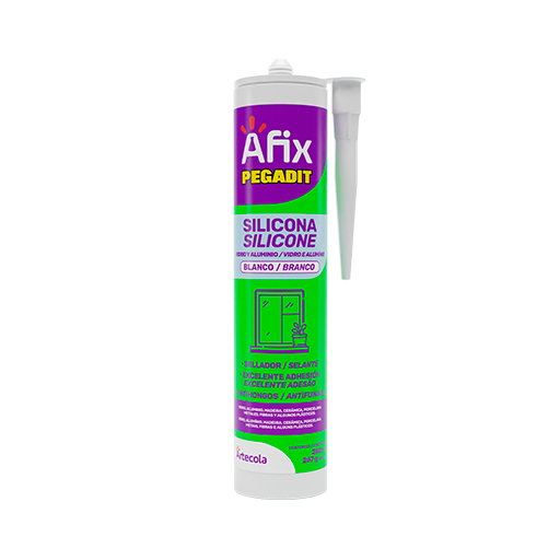 [2402030135] AFIX VIDRIO Y ALUMINIO SILICONA ACETICA BLANCA 280ML/267G - Caja de 12