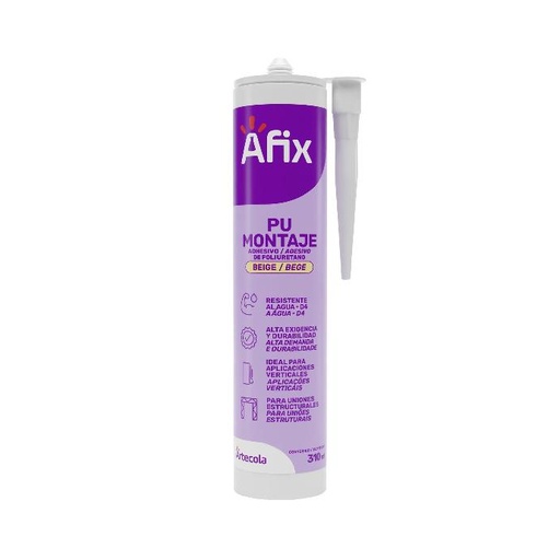 [2402030235] AFIX PU MONTAJE BEIGE 310 ML - Caja de 12